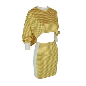Houndstooth Crop Set
